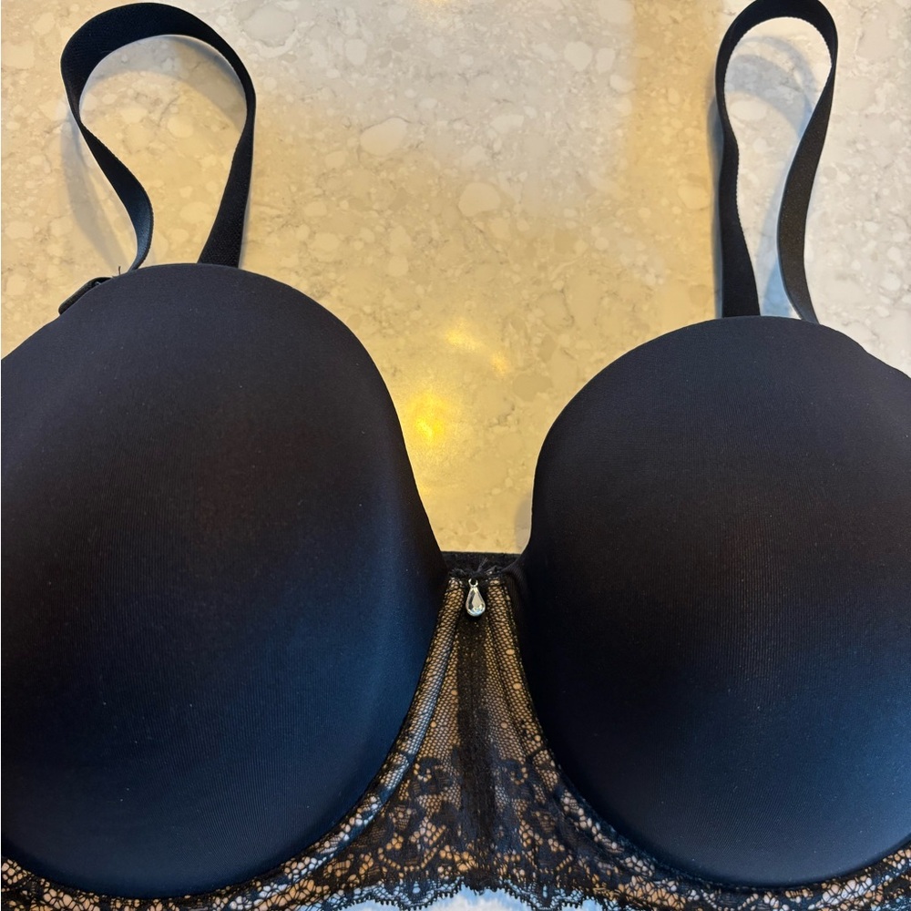 Torrid NWOT NEW Strapless Convertible Underwire Black Lace Bra - Teardrop Jewel - Picture 2 of 11